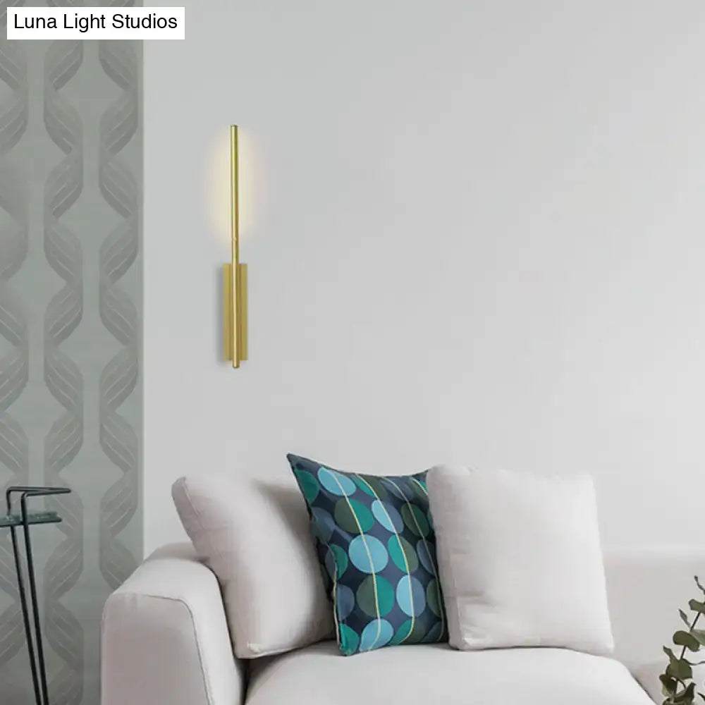 Gold brass reading nook sconce with vertical light by Decorbites on Tampa Home & Garden Store