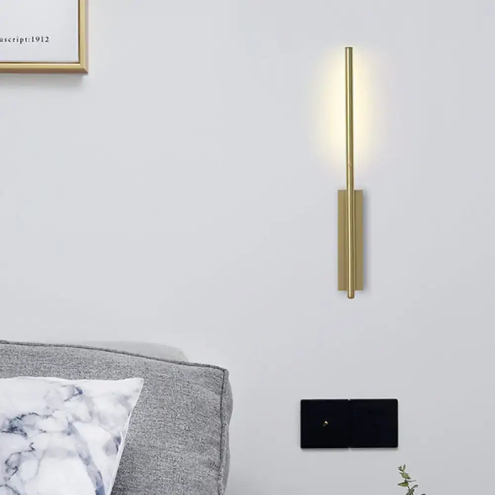 Decorbites Gold Linear Reading Nook Sconce, wall-mounted brass finish, single fixture on Tampa Home & Garden Store