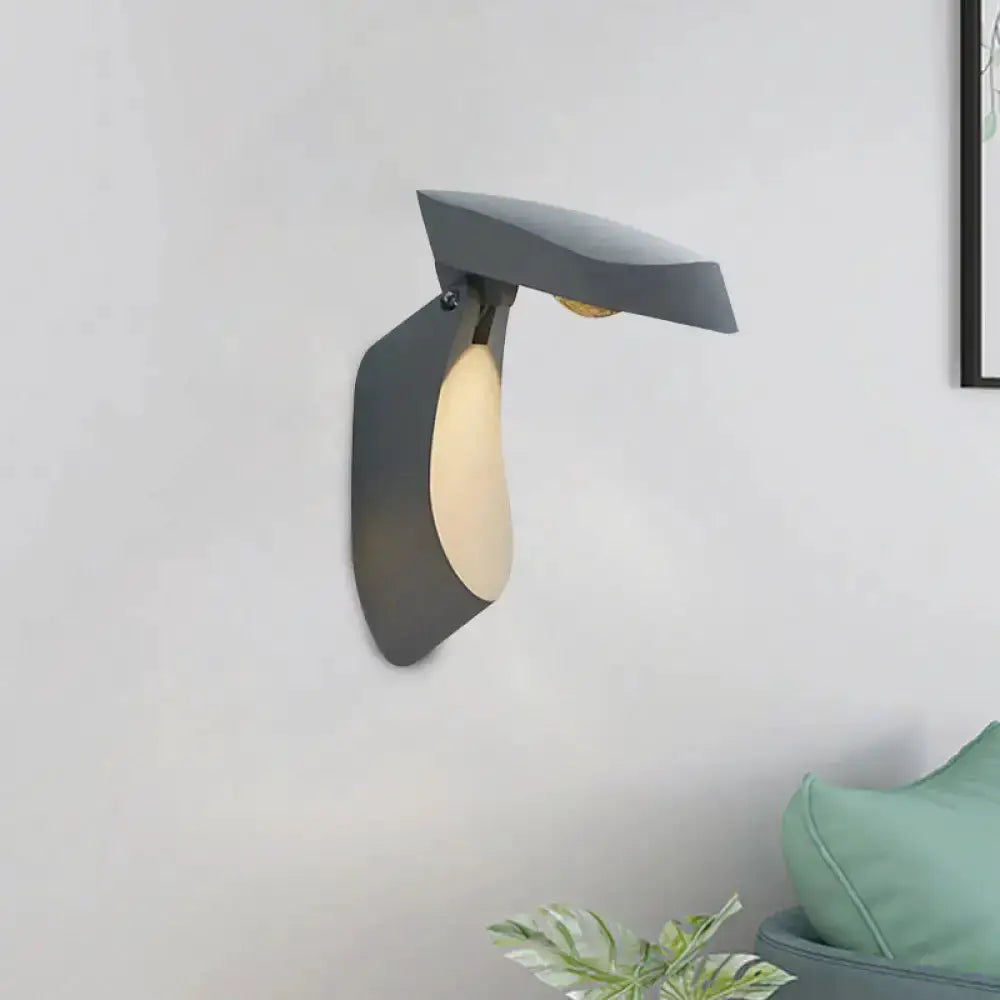 Decorbites modern gold metal wall light sconce for bedroom with curved shade on Tampa Home & Garden Store