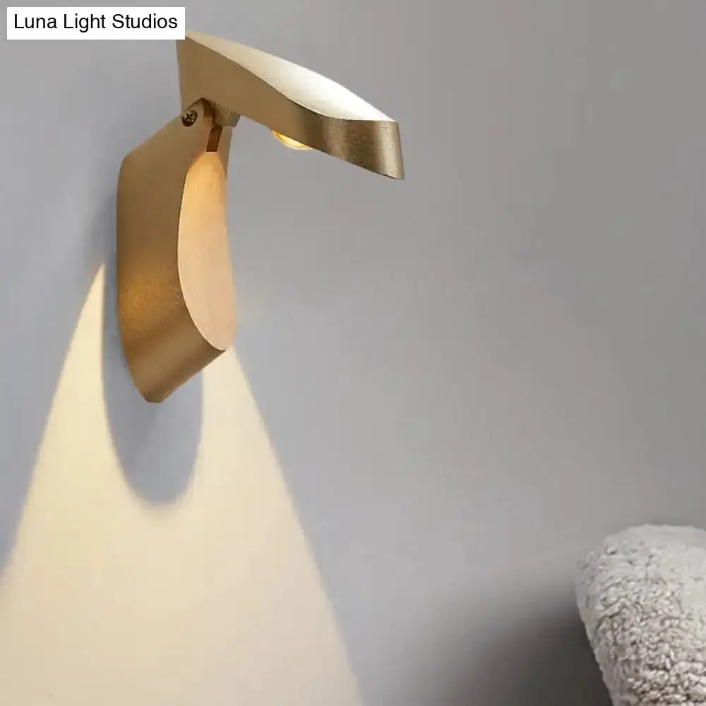 Modern gold metal wall light bedside sconce with curved arm for bedroom Decorbites on Tampa Home & Garden Store