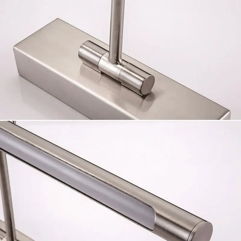Decorbites metal LED bathroom vanity sconce, silver minimalist finish on Tampa Home & Garden Store