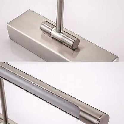 Decorbites metal LED bathroom vanity sconce, silver minimalist finish on Tampa Home & Garden Store