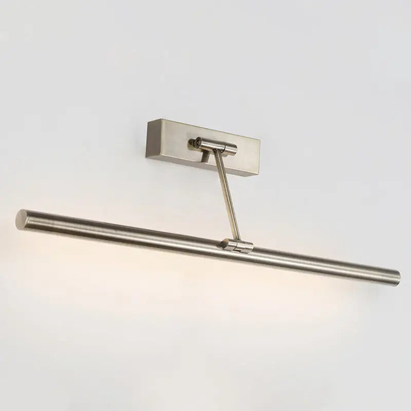 Modern LED bathroom vanity light with a horizontal silver metal bar and wall-mount backplate on Tampa Home & Garden Store