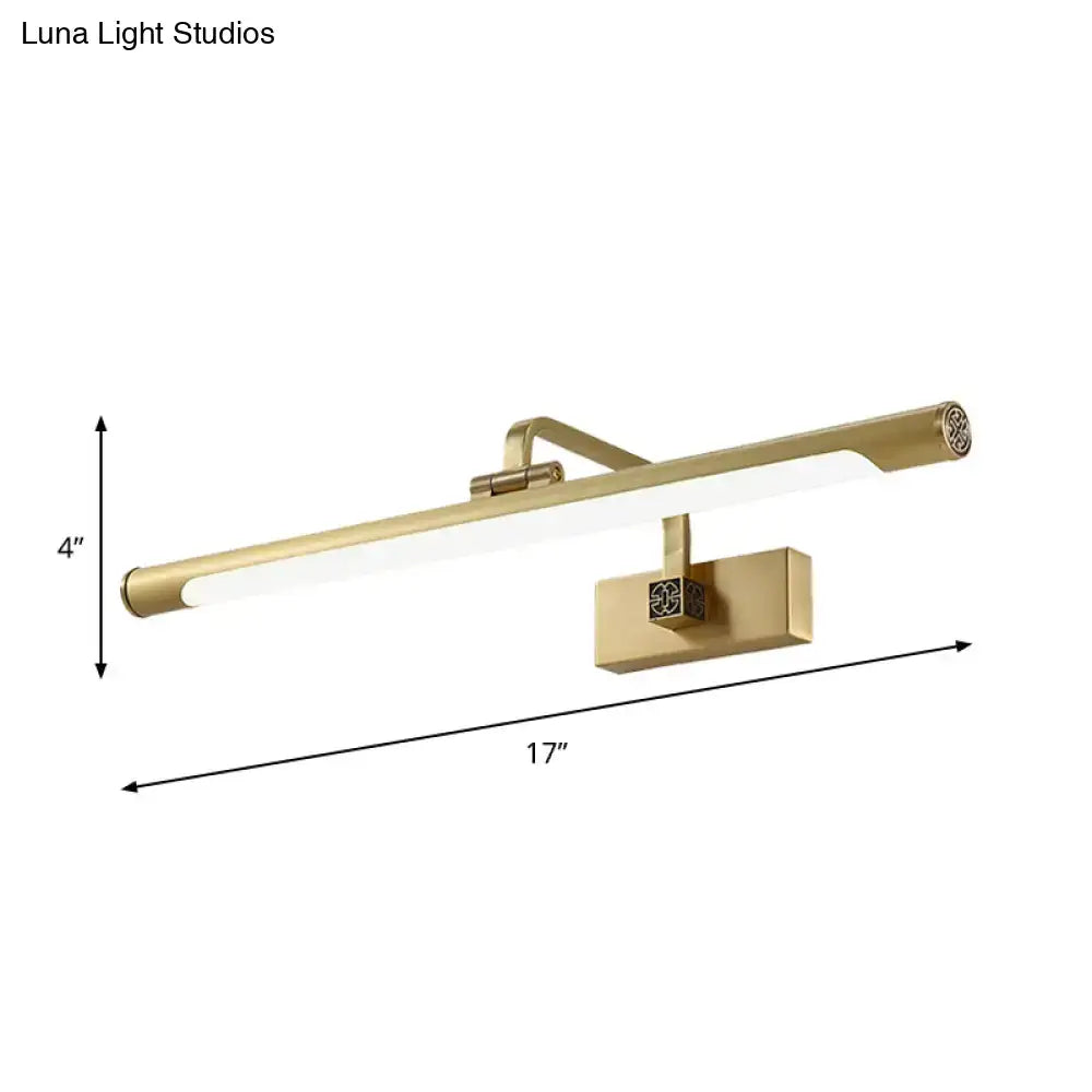 Gold brass wall sconce with white diffuser, 17in long 4in tall on Tampa Home & Garden Store