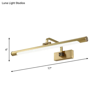 Gold brass wall sconce with white diffuser, 17in long 4in tall on Tampa Home & Garden Store