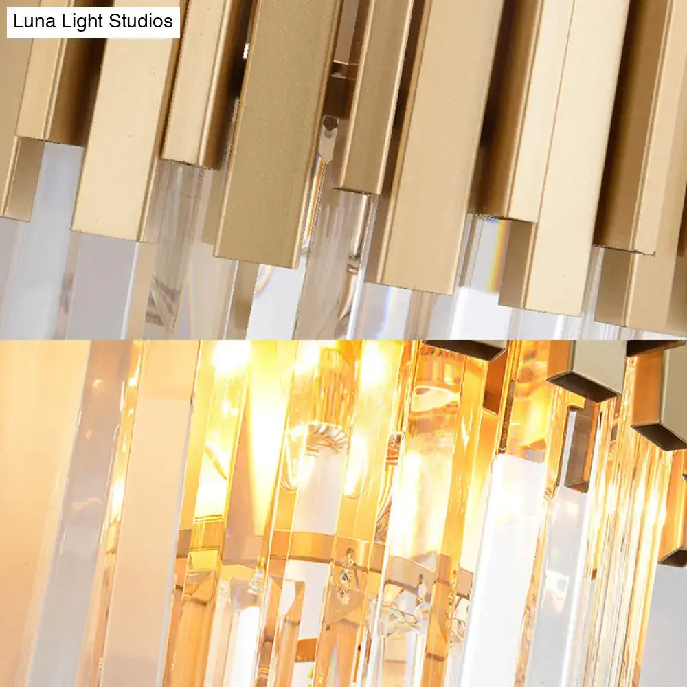 Gold crystal prism wall light by Decorbites for dining room, golden prisms and crystals on Tampa Home & Garden Store