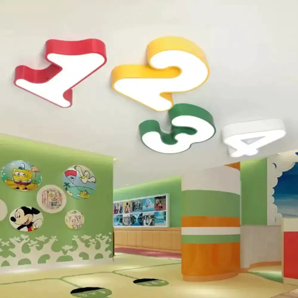 Modern Gold Number 2 Flush Mount Light Acrylic