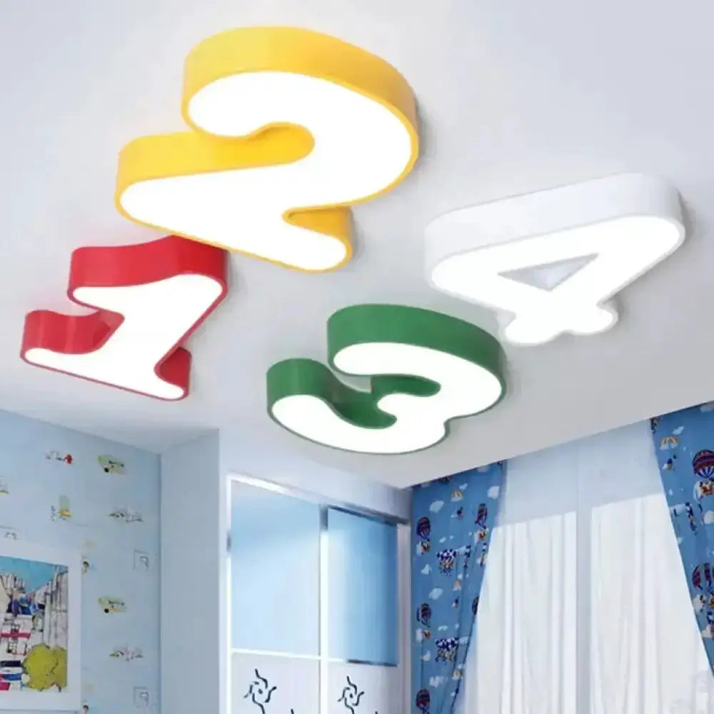Modern Gold Number 2 Flush Mount Light Acrylic