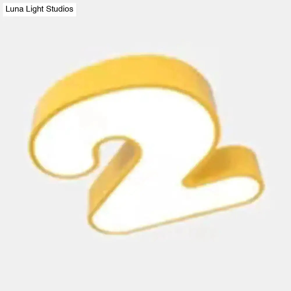 Modern Gold Number 2 Flush Mount Light Acrylic