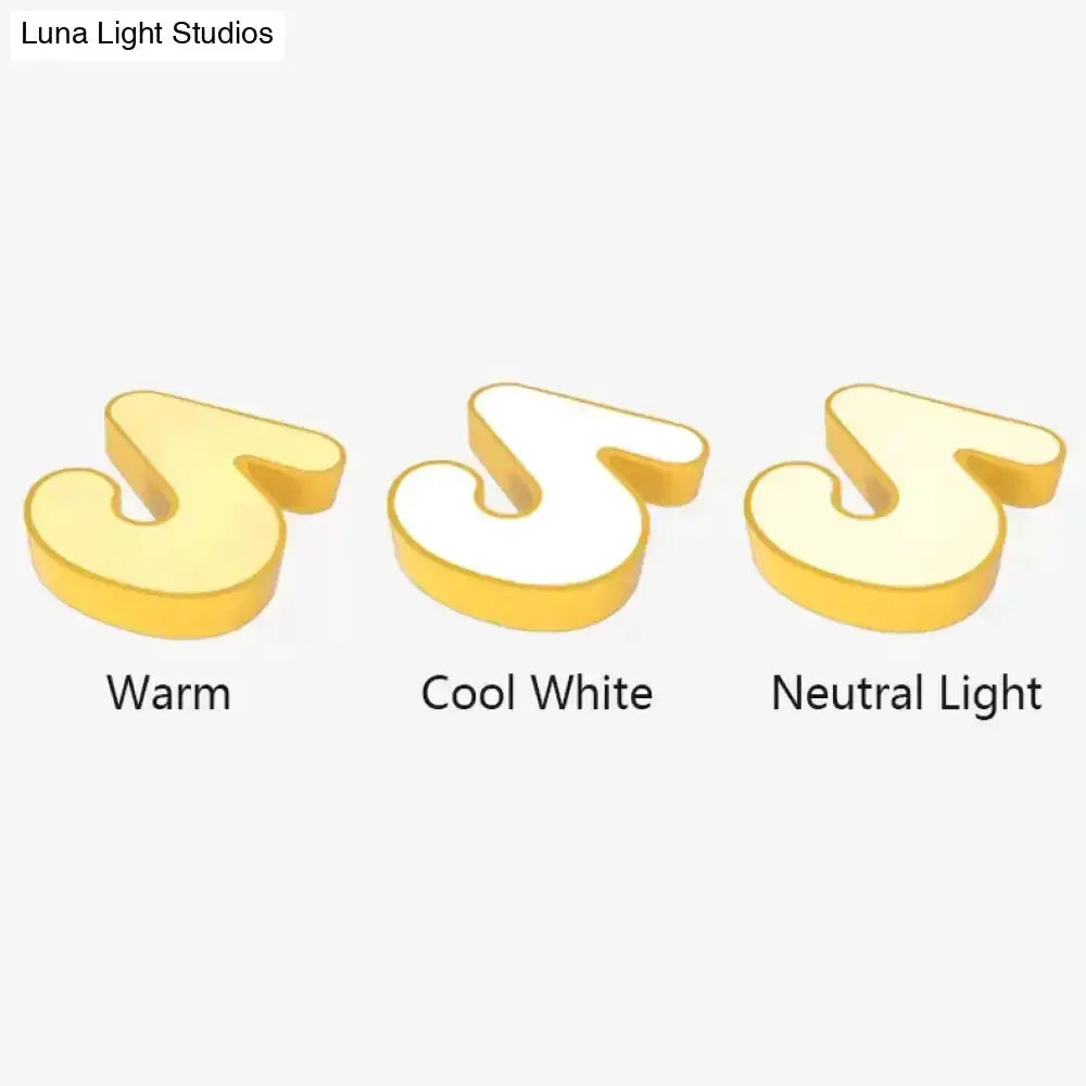 Modern Gold Number 2 Flush Mount Light Acrylic