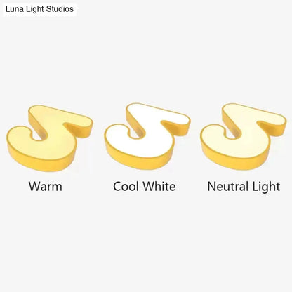 Modern Gold Number 2 Flush Mount Light Acrylic