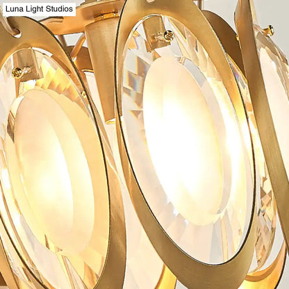 Decorbites modern gold oval crystal wall light fixture with hanging crystal rings on Tampa Home & Garden Store