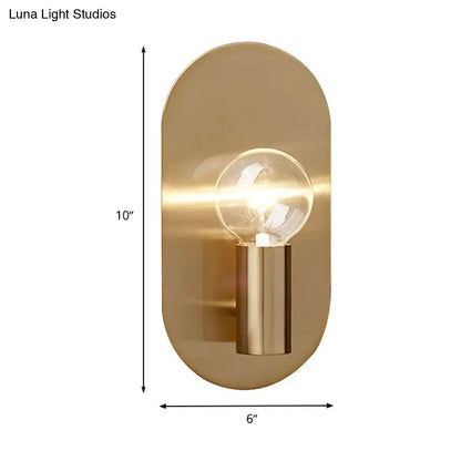 Decorbites gold metal bare-bulb sconce with cylindrical mount, brass finish on Tampa Home & Garden Store
