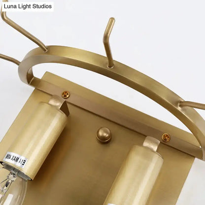 Modern gold oval wall sconce light with glass tube shades living room fixture on Tampa Home & Garden Store