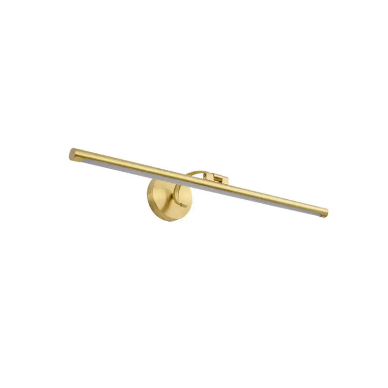 Gold pipe vanity light by Decorbites with brass horizontal bar and circular wall mount on Tampa Home & Garden Store