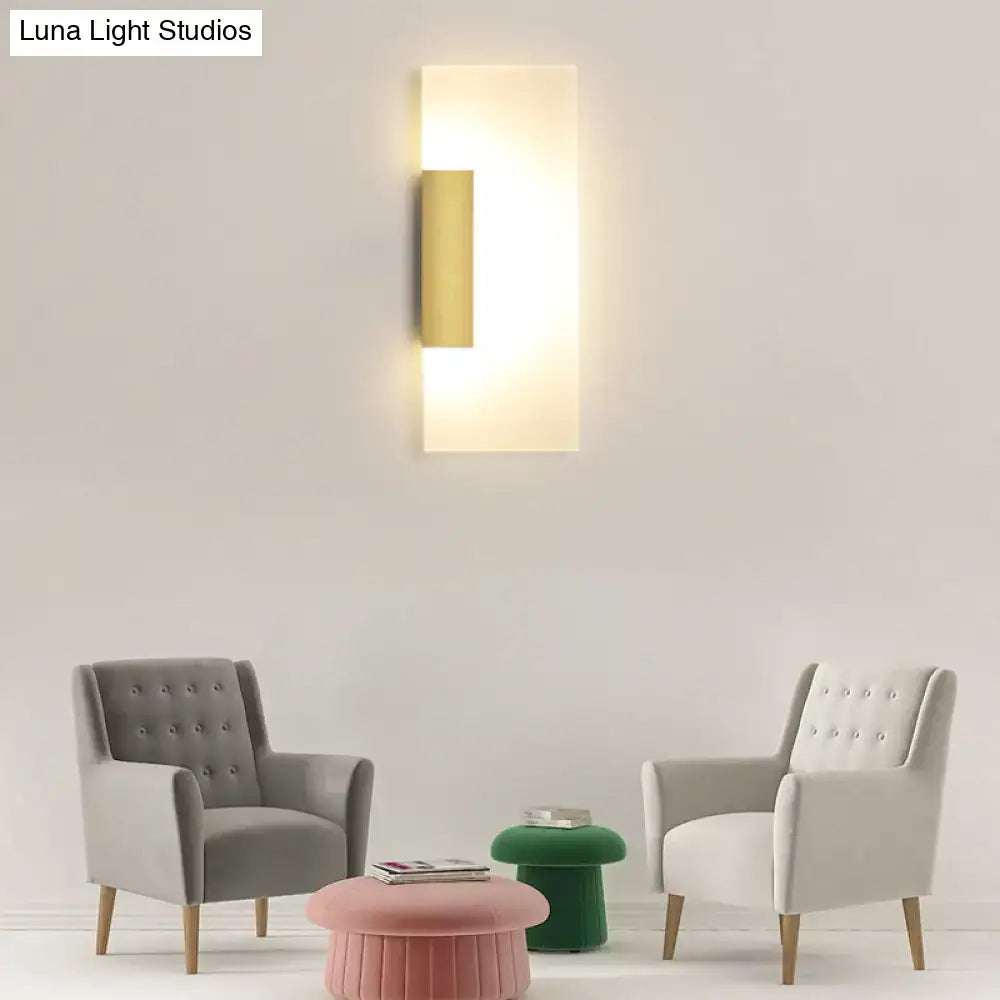Gold acrylic wall sconce by Decorbites with brass accent wall light on Tampa Home & Garden Store