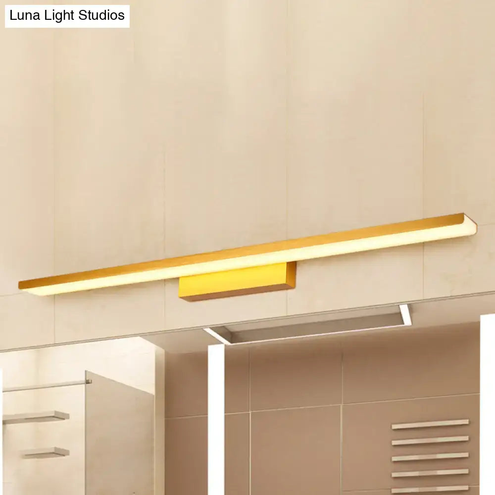 Modern gold rectangular LED vanity wall light with slim bar design by Decorbites on Tampa Home & Garden Store