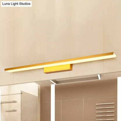 Modern gold rectangular LED vanity wall light with slim bar design by Decorbites on Tampa Home & Garden Store