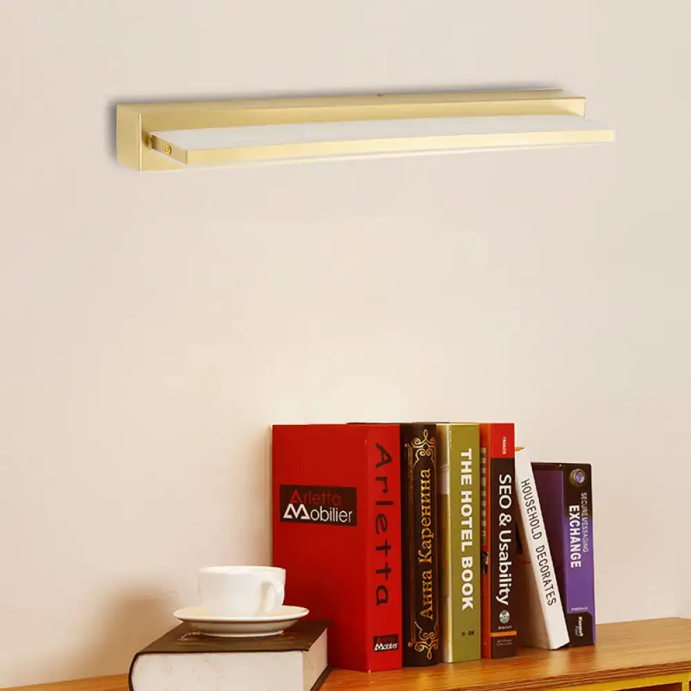 Decorbites gold LED wall sconce with rectangular acrylic shade, wall-mounted metal finish on Tampa Home & Garden Store