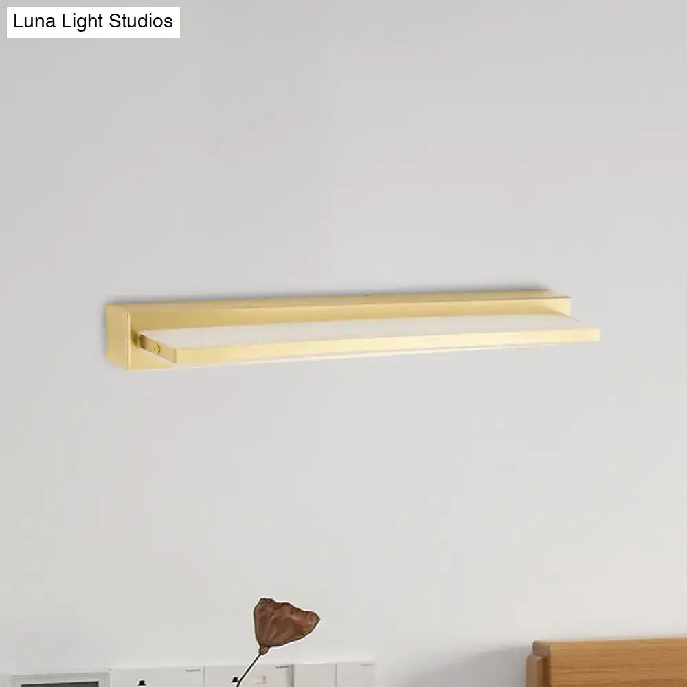 Gold LED Wall Sconce Rectangular Acrylic Shade by Decorbites, gold finish on Tampa Home & Garden Store