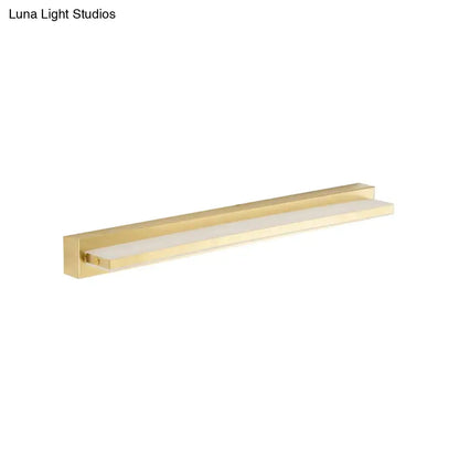 Gold LED Wall Sconce Rectangular Acrylic Shade with gold metal mount on Tampa Home & Garden Store