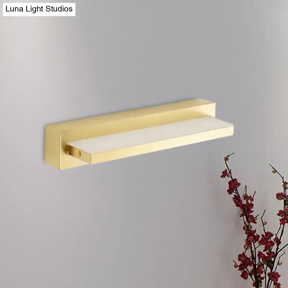 Gold LED wall sconce with rectangular acrylic shade, gold finish, Decorbites on Tampa Home & Garden Store