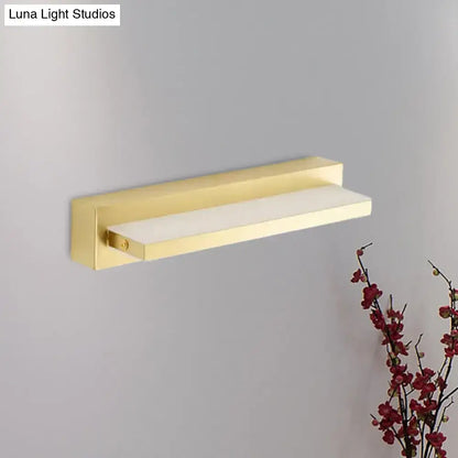 Gold LED wall sconce with rectangular acrylic shade, gold finish, Decorbites on Tampa Home & Garden Store
