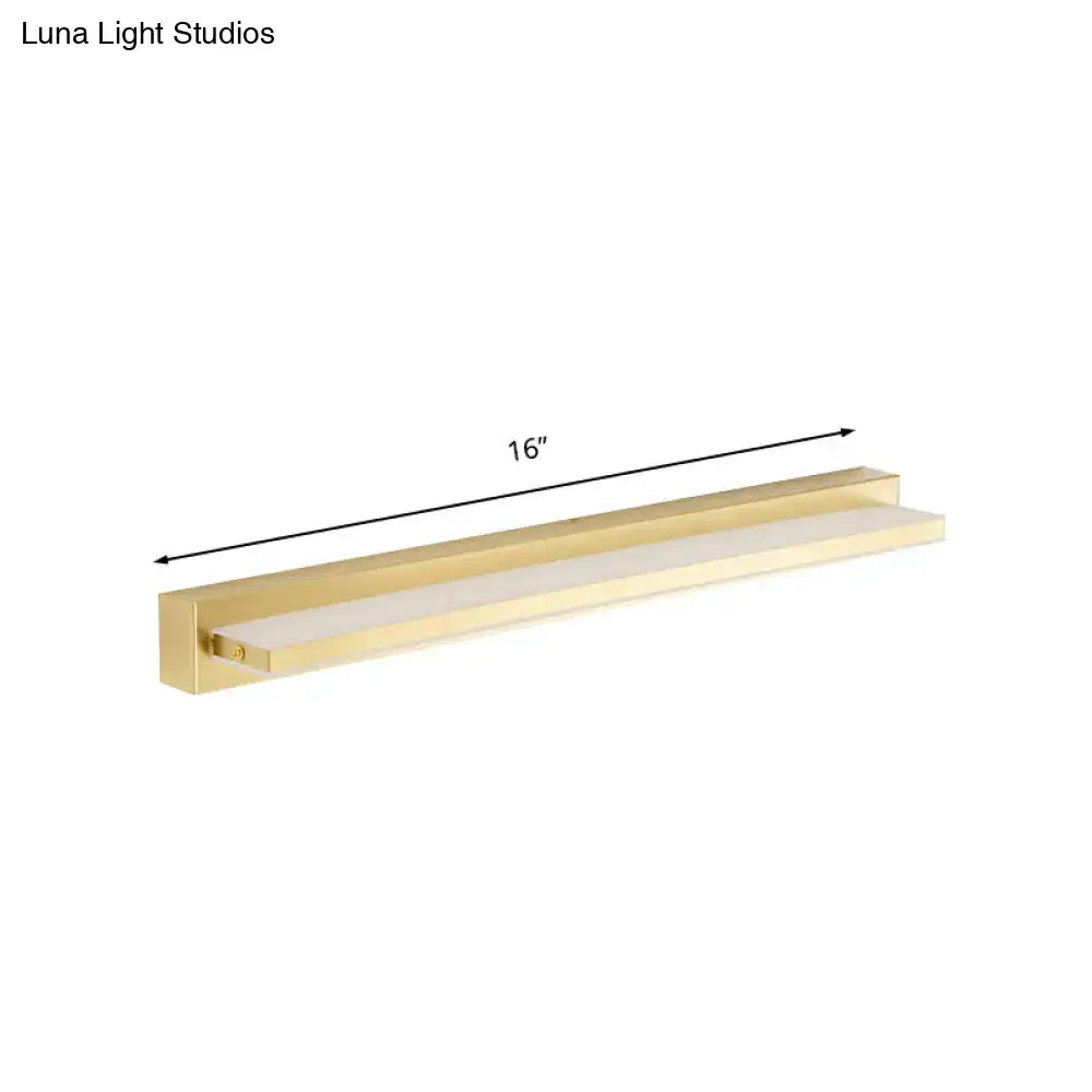 Gold LED wall sconce with rectangular acrylic shade by Decorbites on Tampa Home & Garden Store