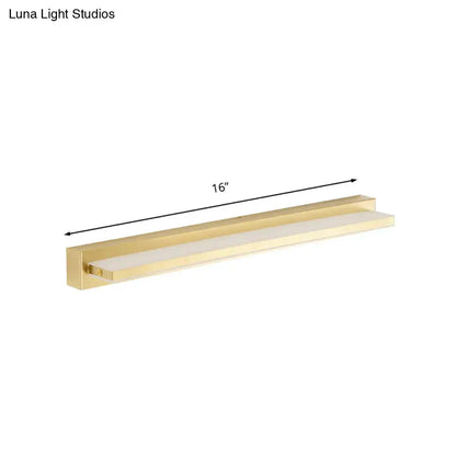 Gold LED wall sconce with rectangular acrylic shade by Decorbites on Tampa Home & Garden Store
