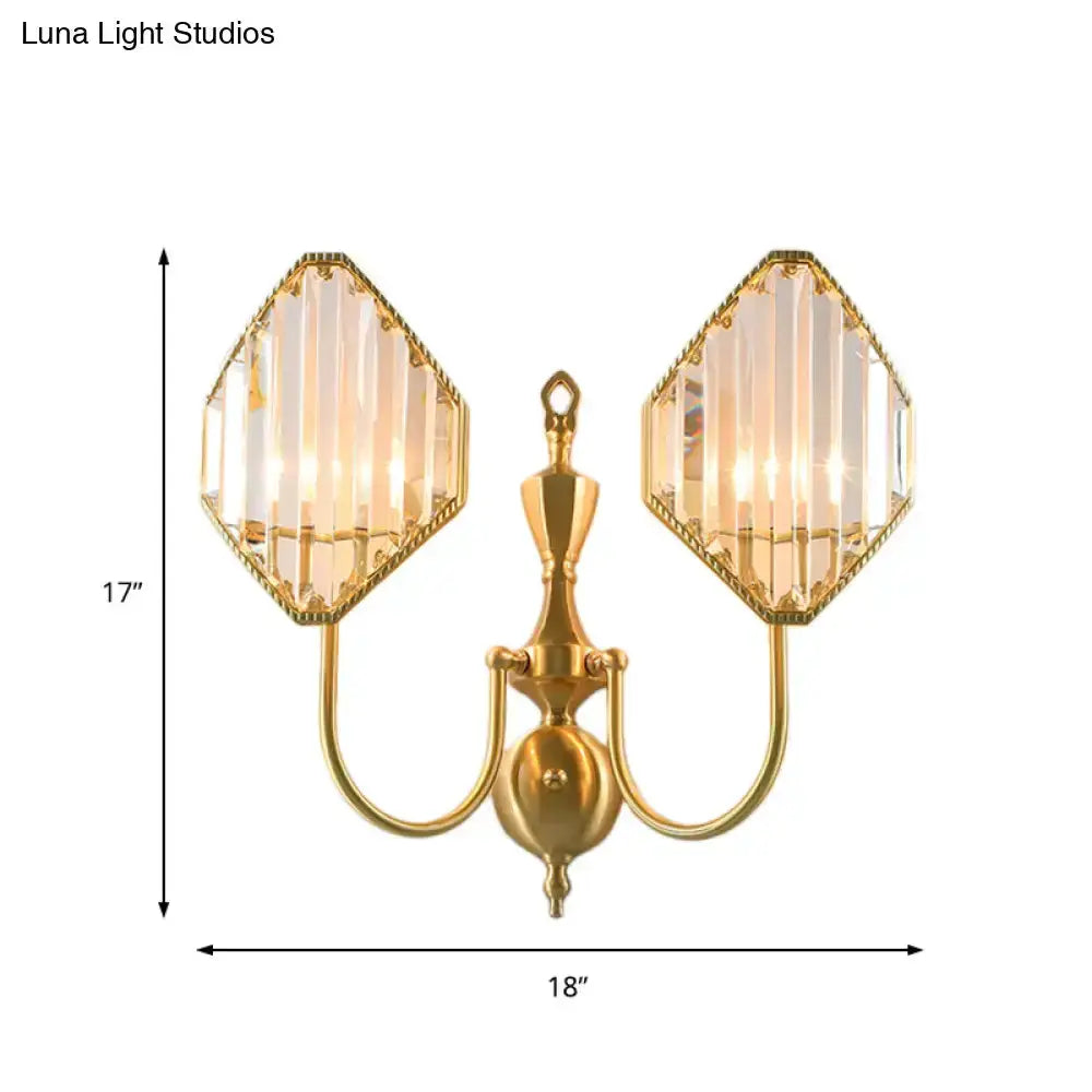 Modern Gold Rhombus Crystal Prism Wall Mount Lamp