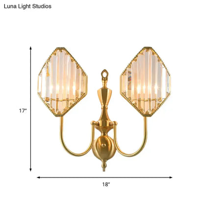 Modern Gold Rhombus Crystal Prism Wall Mount Lamp
