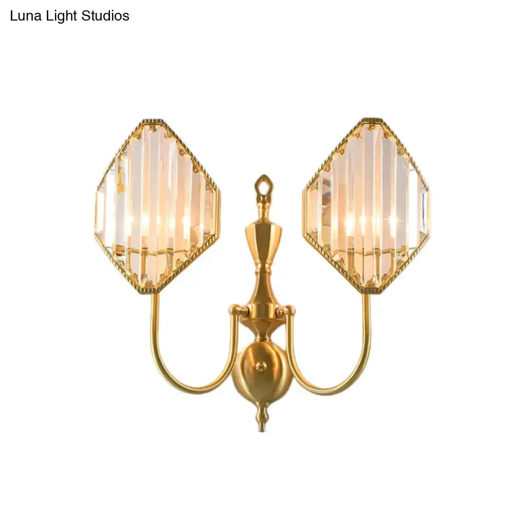 Modern Gold Rhombus Crystal Prism Wall Mount Lamp