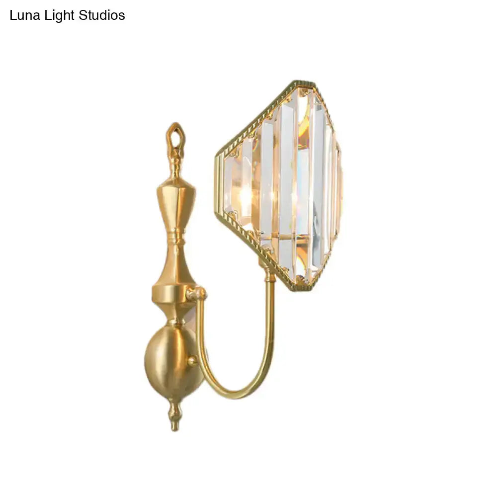 Modern Gold Rhombus Crystal Prism Wall Mount Lamp