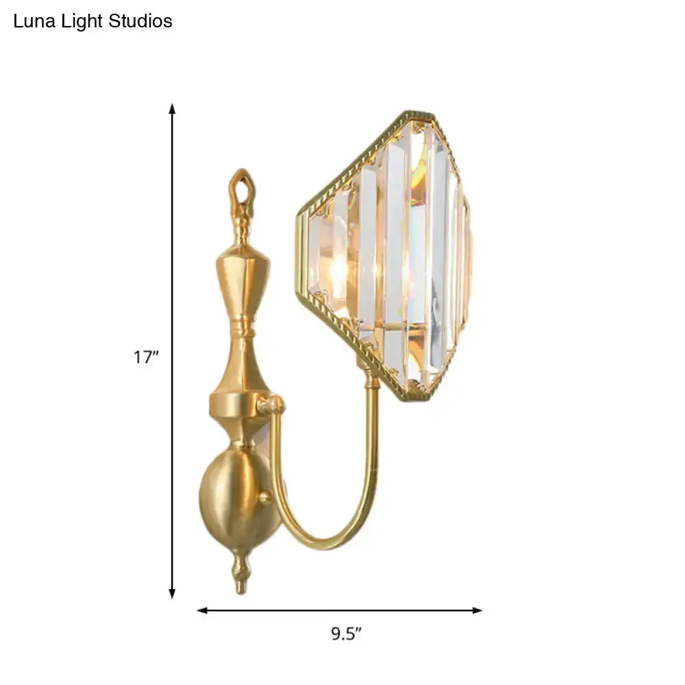 Modern Gold Rhombus Crystal Prism Wall Mount Lamp