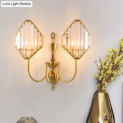 Modern Gold Rhombus Crystal Prism Wall Mount Lamp