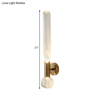 Modern gold ribbed glass wall light fixture by Decorbites for bedroom on Tampa Home & Garden Store