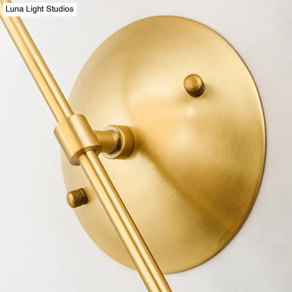 Gold Opal Glass Wall Lamp with circular brass backplate and mounting rod Decorbites on Tampa Home & Garden Store