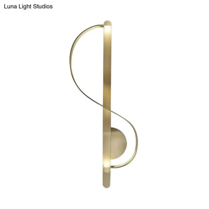 Modern gold s-shape wall lighting fixture for living room corner on Tampa Home & Garden Store