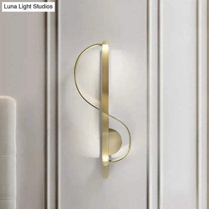 Modern gold s-shape wall light by Decorbites, wall-mounted curved loop design for living room on Tampa Home & Garden Store