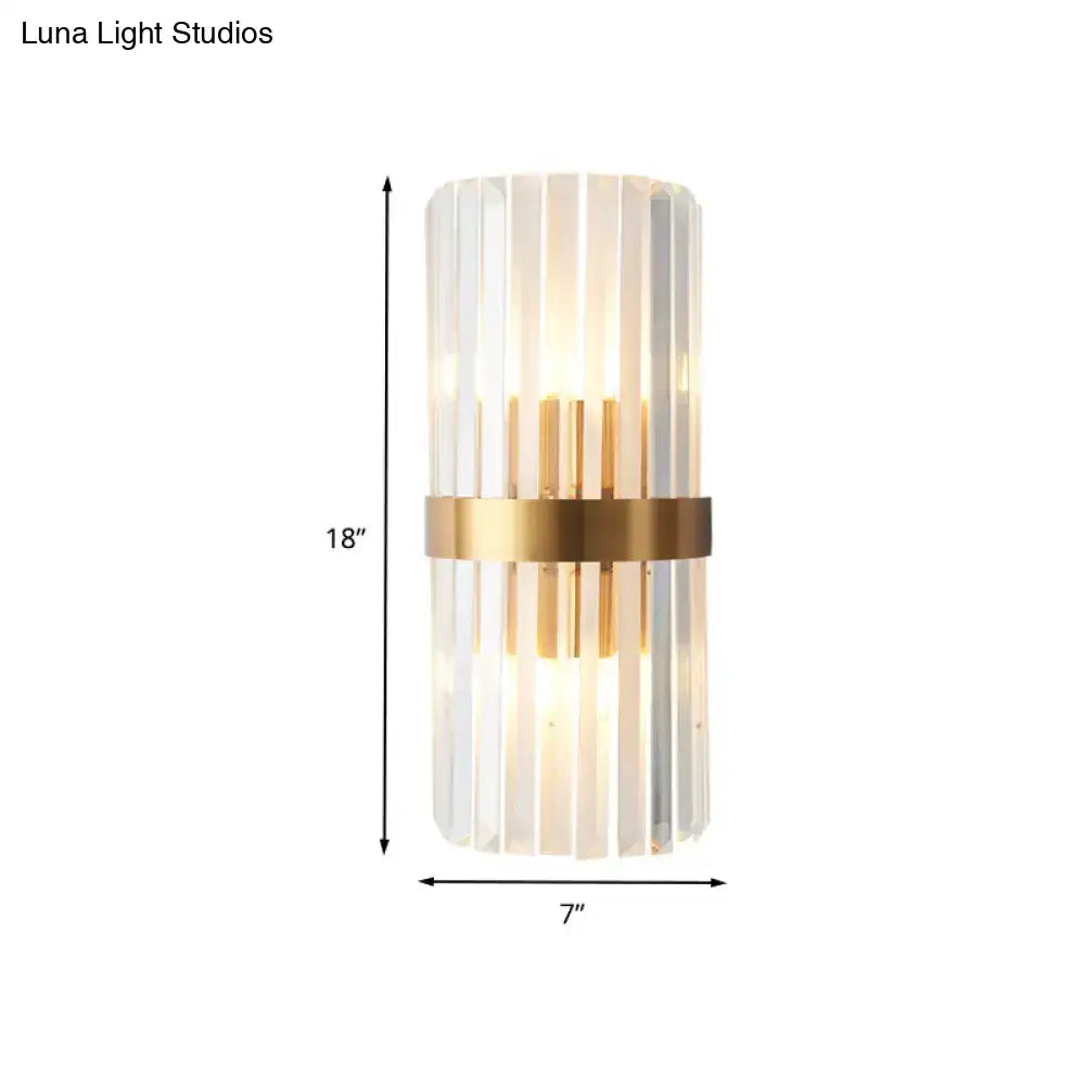 Gold-Plated Crystal Rod Sconce Decorbites with crystal rods and gold band, 18in tall x 7in wide on Tampa Home & Garden Store