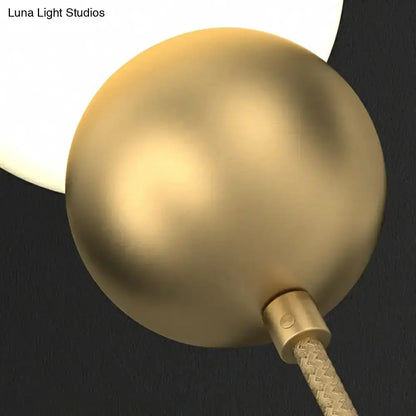 Modern Gold Sconce Wall Lamp With Milky Glass