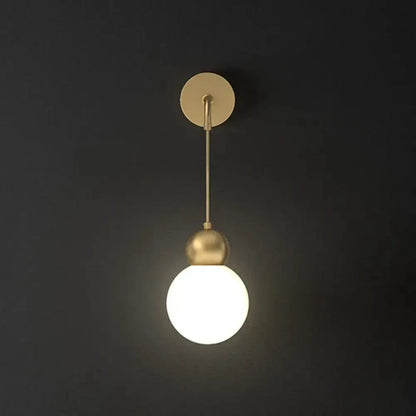 Modern Gold Sconce Wall Lamp With Milky Glass