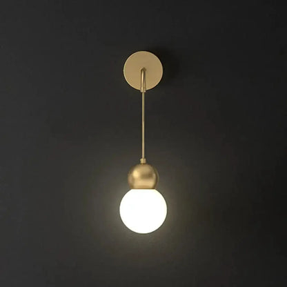 Modern Gold Sconce Wall Lamp With Milky Glass