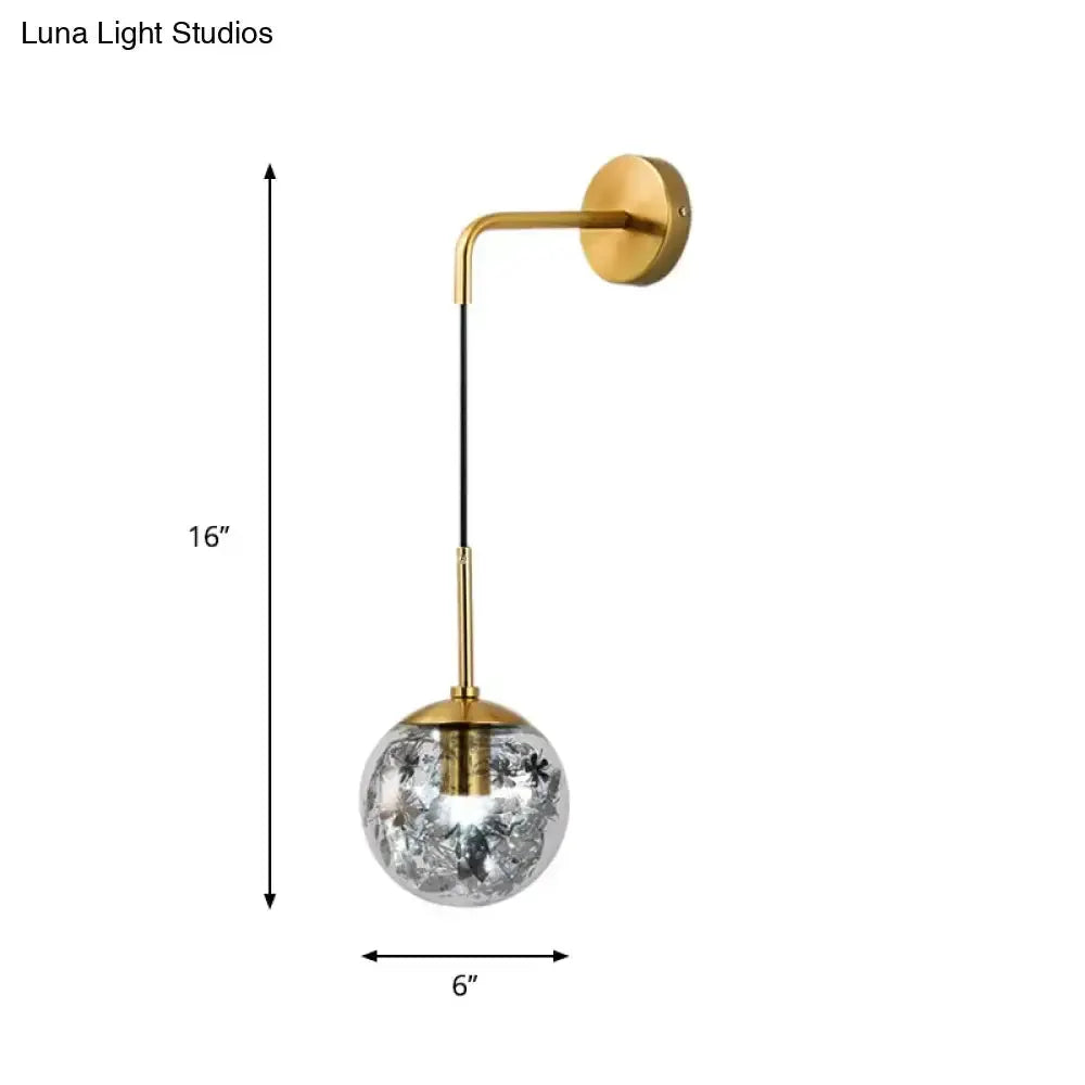 Modern gold shattered-leaf clear-glass globe sconce for bedroom lighting on Tampa Home & Garden Store