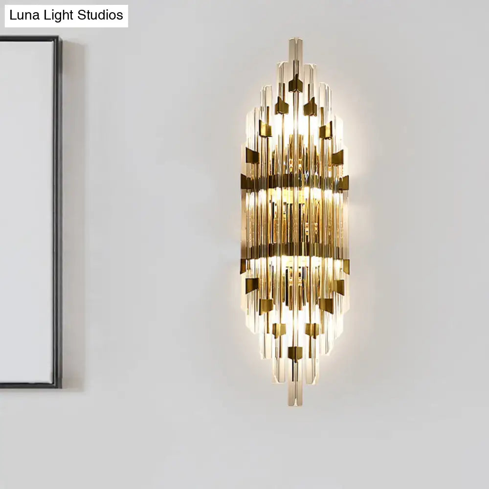 Gold Crystal Three-Light Rod Sconce by Decorbites in gold finish wall light on Tampa Home & Garden Store