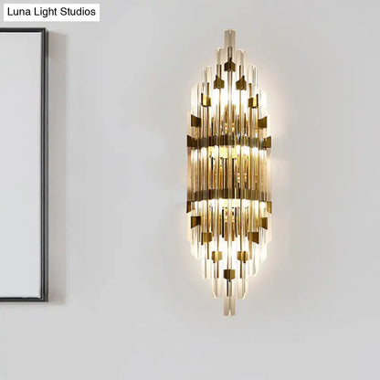Gold Crystal Three-Light Rod Sconce by Decorbites in gold finish wall light on Tampa Home & Garden Store