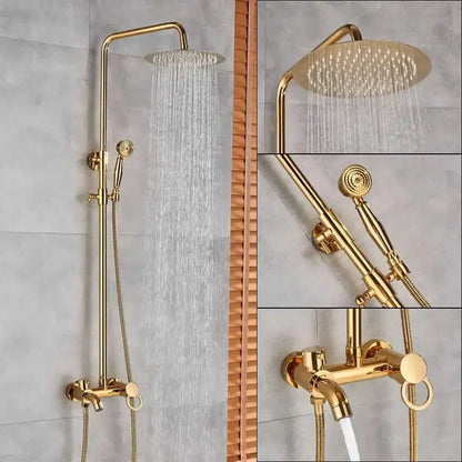 Modern Gold Shower Mixer Taps with Rain Head