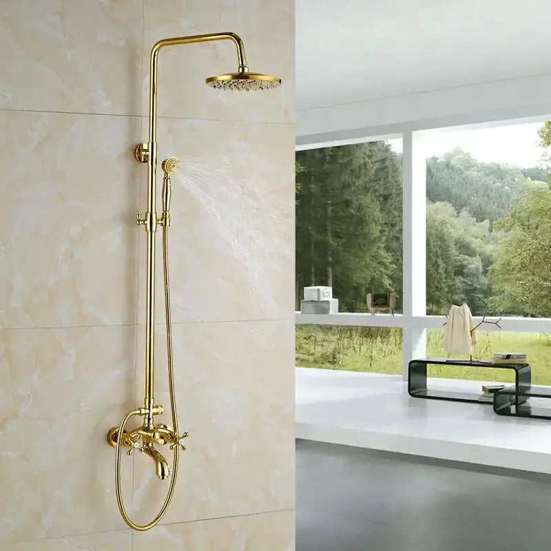 Modern Gold Shower Mixer Taps with Rain Head