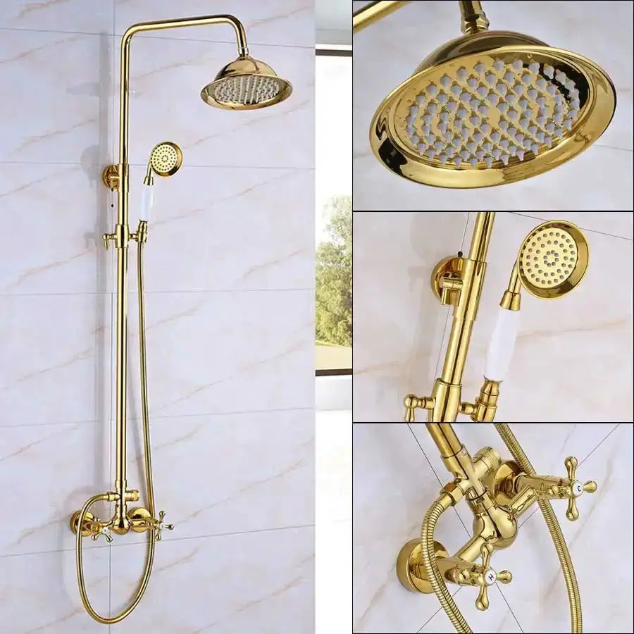 Modern Gold Shower Mixer Taps with Rain Head