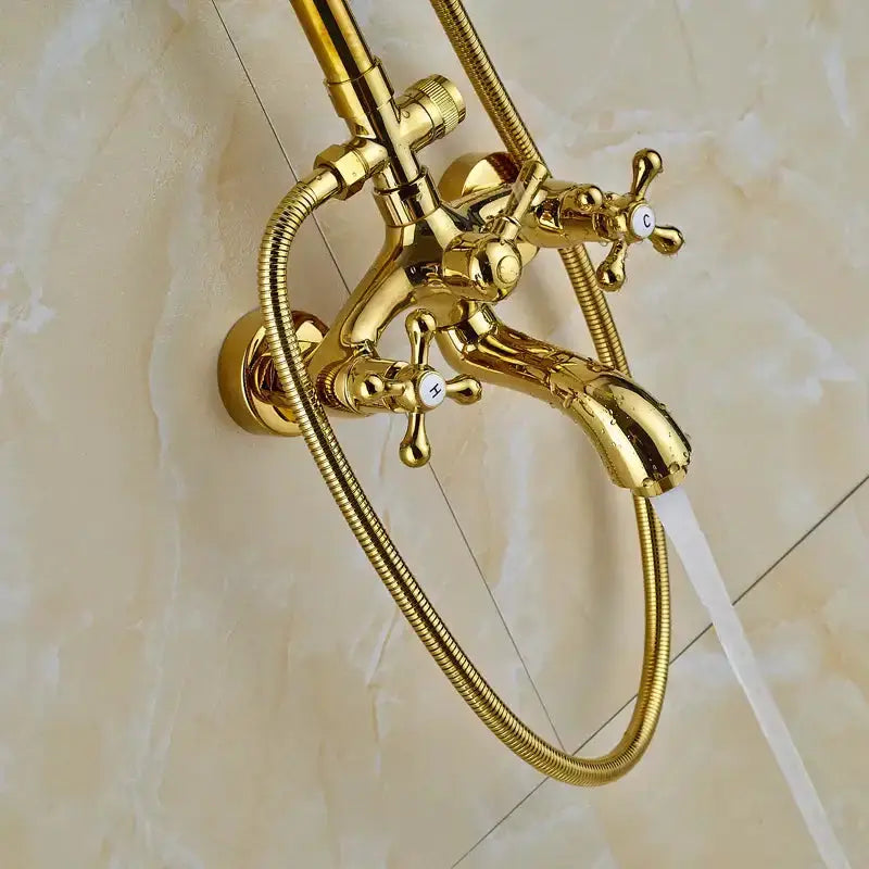 Modern Gold Shower Mixer Taps with Rain Head